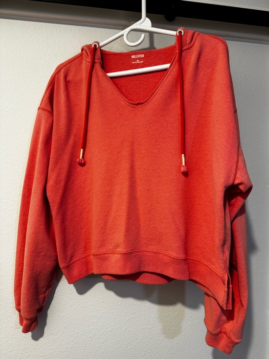 Hollister Tops - Hollister Peach Slightly Cropped Drawstring Hoodie